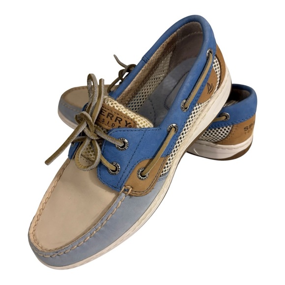 Sperry Shoes - Sperry Topsider Leather Light Blue Preppy Nautical Old Money Boat Casual Shoe 6